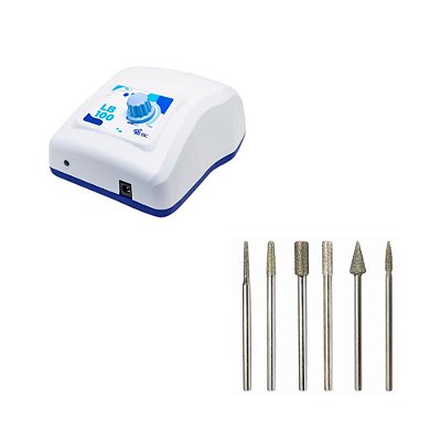 Motor Beltec LB 100 Manicure Podologia + Aspirador de Pó Unhas + Kit 6 Brocas Diamantadas