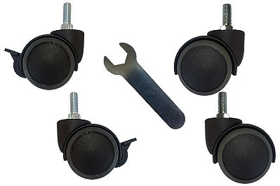 Rodízios para pedestal de TV com rosca 3/8"