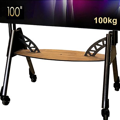 Suporte Pedestal Móvel para TV até 100" Tela Interativa Lousa Digital Suporta 100kg - VESA 800x600