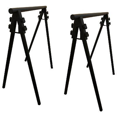 Cavalete de Ferro Desmontável Para Tampo de Mesa 2 peças preto