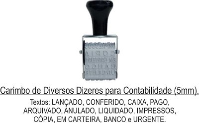 Carimbo Diversos Dizeres para Contabilidade - 5mm