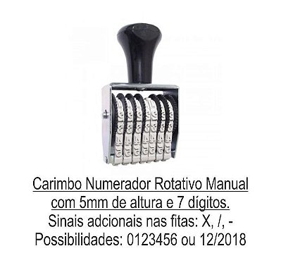 Numerador 7 dígitos (5mm)