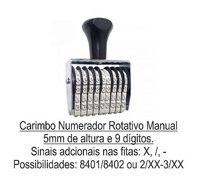 Numerador 9 dígitos (5mm)