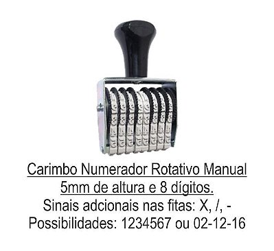 Numerador 8 dígitos (5mm)
