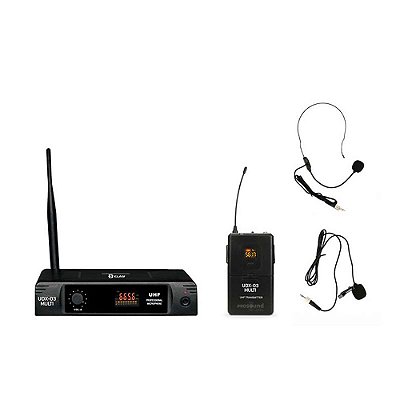 Microfone Sem Fio Dylan UDX-03 UHF Headset / Lapela