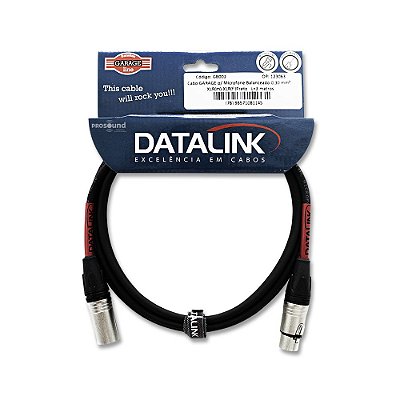 Cabo Microfone Xlr Xlr Datalink Balanceado Garage 0,30 mm² 3 Metros