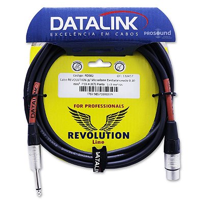 Cabo Microfone Xlr P10 Datalink Desbalanceado Speak 0,30 mm² 3,05 Metros