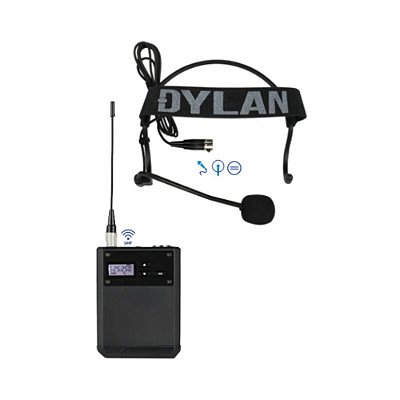 Microfone Sem Fio Dylan D-9003 S UHF Headset Único 100 Canais
