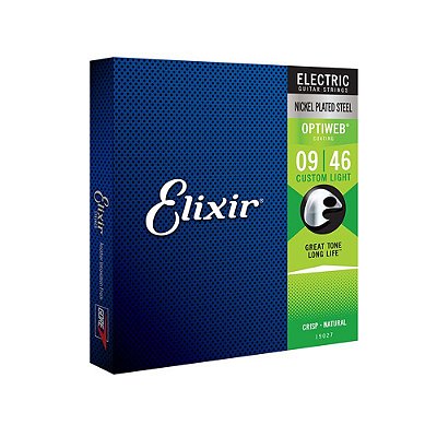 Encordoamento Guitarra Elixir Optiweb .009 Custom Light