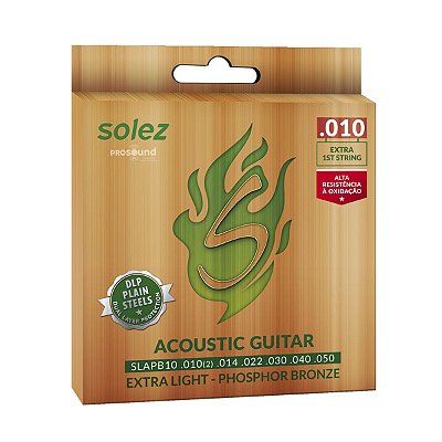 Encordoamento Violão Aço Solez SLAPB10 010 DLP Phosphor Bronze