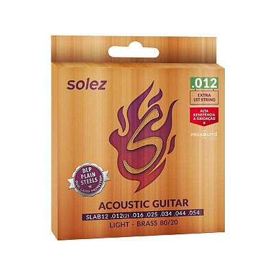 Encordoamento Violão Aço Brass Solez SLAB12 012 80/20 DLP