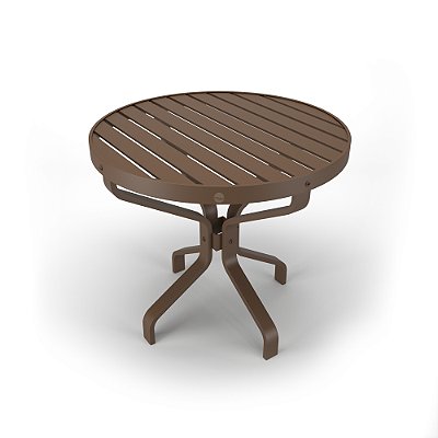 Mesa Lateral Alumínio Ripado Piscina jardim 63x63x58 Marrom