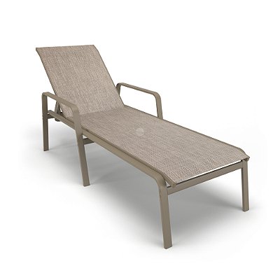 Espreguiçadeira Piscina Praia Alumínio Fendi Tela Mocca