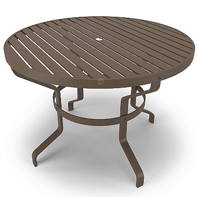Mesa Ripado Piscina Área externa 98 cm Alumínio Marrom