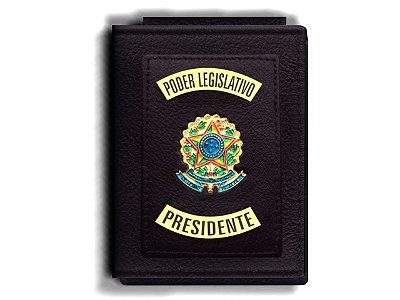 Carteira Premium Funcional Personalizada do Poder Legislativo com Brasões para Presidente