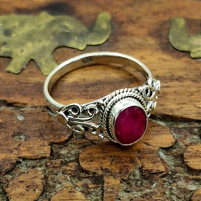 Anel do infinito feminino de Prata 925 e Rubi Indiano - R006