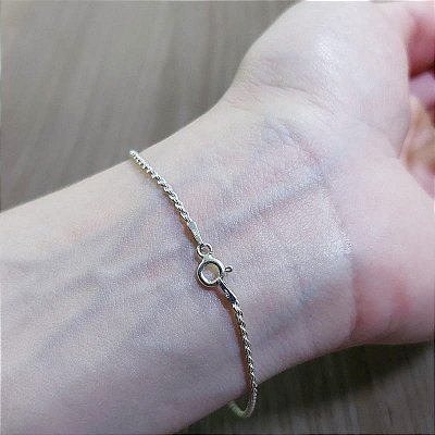 Pulseira de Prata 925 1,5mm ponto baiano 18,5cm