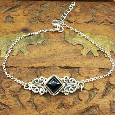 Pulseira Life de Prata 925 Ônix