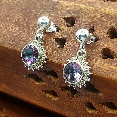 Brinco de Prata 925 Topázio Místico - Lançamento