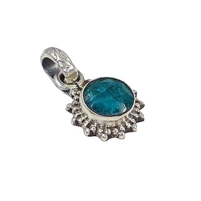 Pingente Indiano de Prata 925 com Esmeralda - Charm