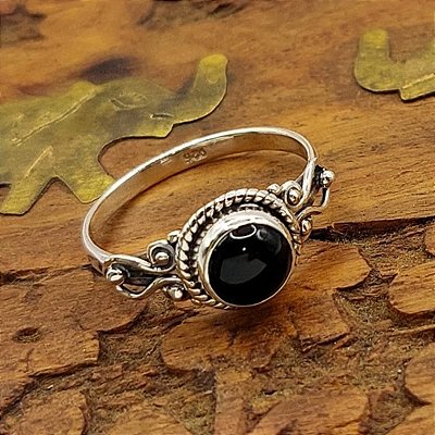 Anel Life Feminino de Prata 925 com Ônix