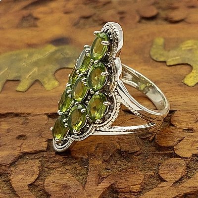 Anel life em Prata 925 Peridoto - mosaico - Lançamento