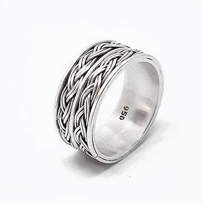Anel Masculino Prata Bali 925 Artesanal - SOB ENCOMENDA
