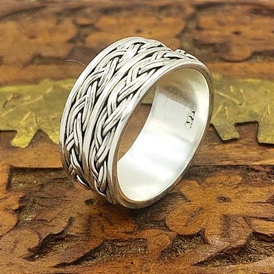 Anel Masculino Prata Bali 925 Artesanal - SOB ENCOMENDA