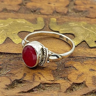Anel Life Prata 925 - Rubi - Oval