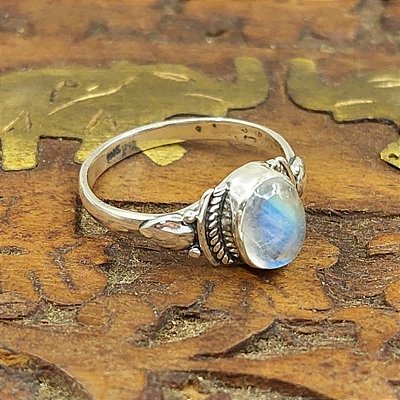 Anel de Prata 925 com Pedra da Lua Life