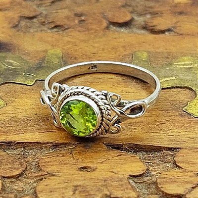 Anel Boho Prata 925 Peridoto - Lançamento