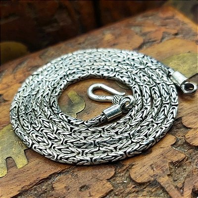 Corrente Prata Bali 925 Borobudur 2,1mm 45cm 15gr- Ponto Peruano