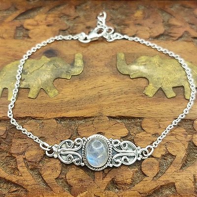 Pulseira Life de Prata 925 com Pedra da Lua