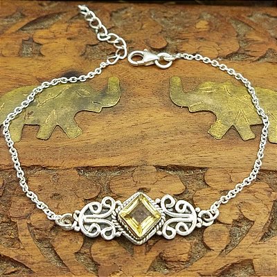 Pulseira de Prata 925 Life Citrino