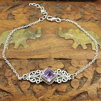 Pulseira Life de Prata 925 Ametista