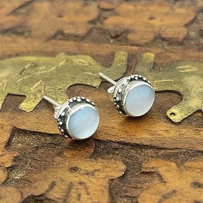 Brinco de Prata 925 com Madrepérola Bali