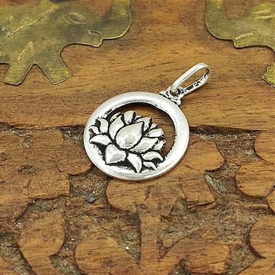 Pingente Prata 925 Flor de Lótus