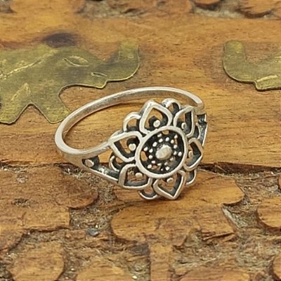 Anel Indiano Prata 925 Mandala