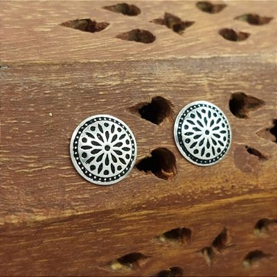 Brinco Mandala Indiano Prata 925 Feminino