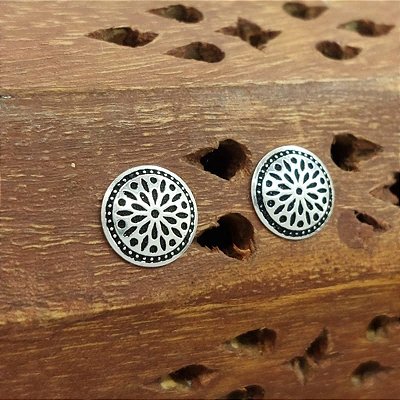 Brinco Mandala Indiano Prata 925 Feminino