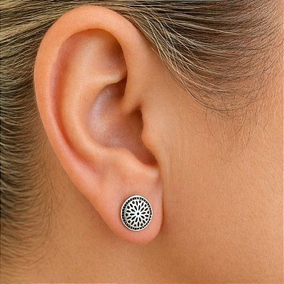 Brinco Mandala Indiano Prata 925 Feminino