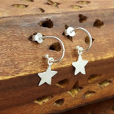 Brinco Estrela Delicado Prata 925 Tarraxa