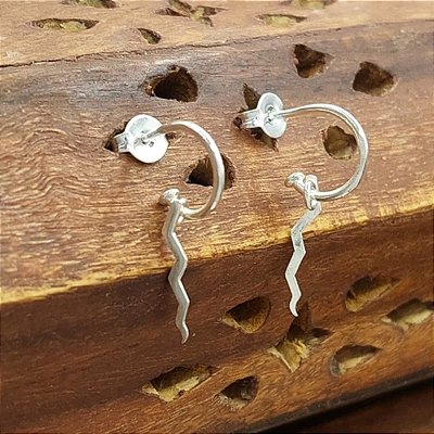 Brinco Raio Delicado Prata 925 Tarraxa