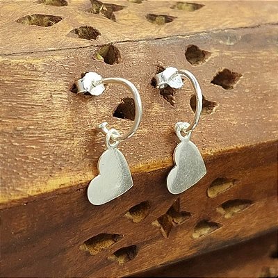 Brinco Coração Delicado Prata 925