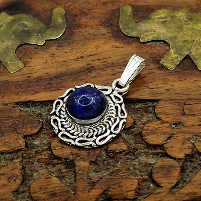 Pingente Prata 925 com Lápis Lazuli Bali