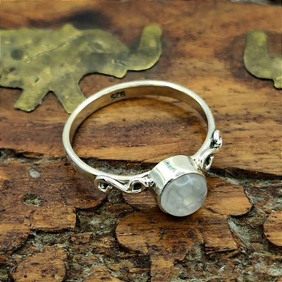 Anel Prata 925 Infinito Pedra da Lua Charms - L007