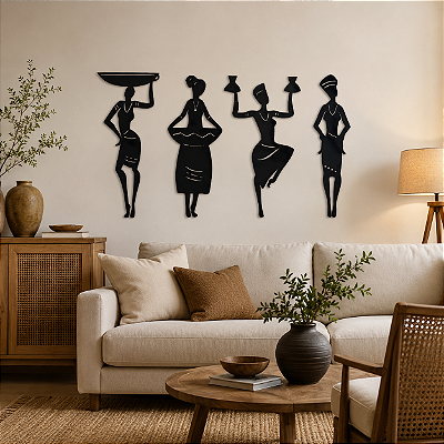 Aplique mdf - Conjunto Mulheres Africanas 1