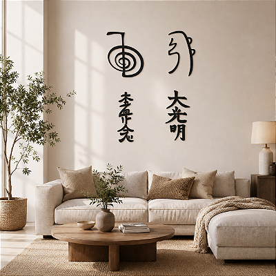 Aplique mdf - 4 Símbolos do Reiki