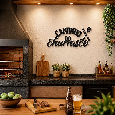 Aplique mdf - Cantinho do Churrasco