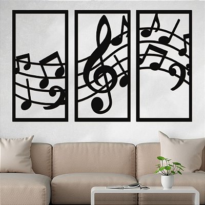 Trio de Painéis Decorativos - Melodia - P42